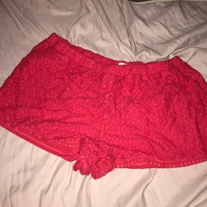 Red Lace Shorts